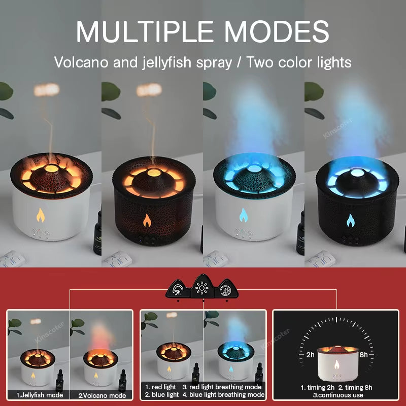 Jellyfish Smoke Ring Aroma Diffuser Creative Volcanic Air Humidifier Aromatherapy for Home Office Bedroom/Essential Oil Set