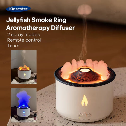 Jellyfish Smoke Ring Aroma Diffuser Creative Volcanic Air Humidifier Aromatherapy for Home Office Bedroom/Essential Oil Set