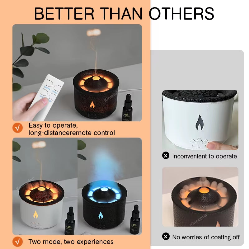 Jellyfish Smoke Ring Aroma Diffuser Creative Volcanic Air Humidifier Aromatherapy for Home Office Bedroom/Essential Oil Set
